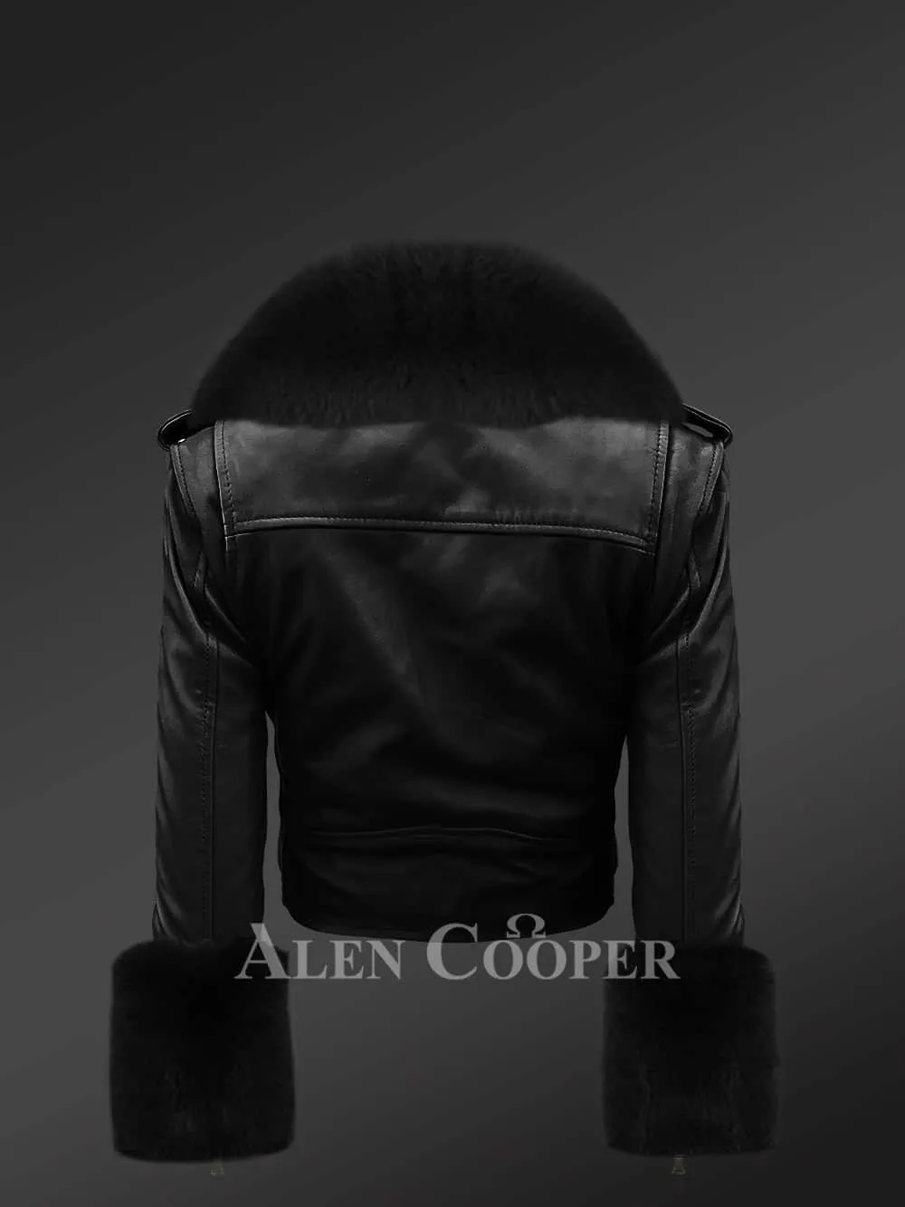 Authentic Leather Jackets In Black With Removable Fur Collar