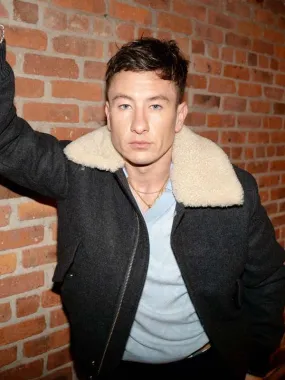 Barry Keoghan Masters of the Air Premiere Shearling Jacket - New American Jackets