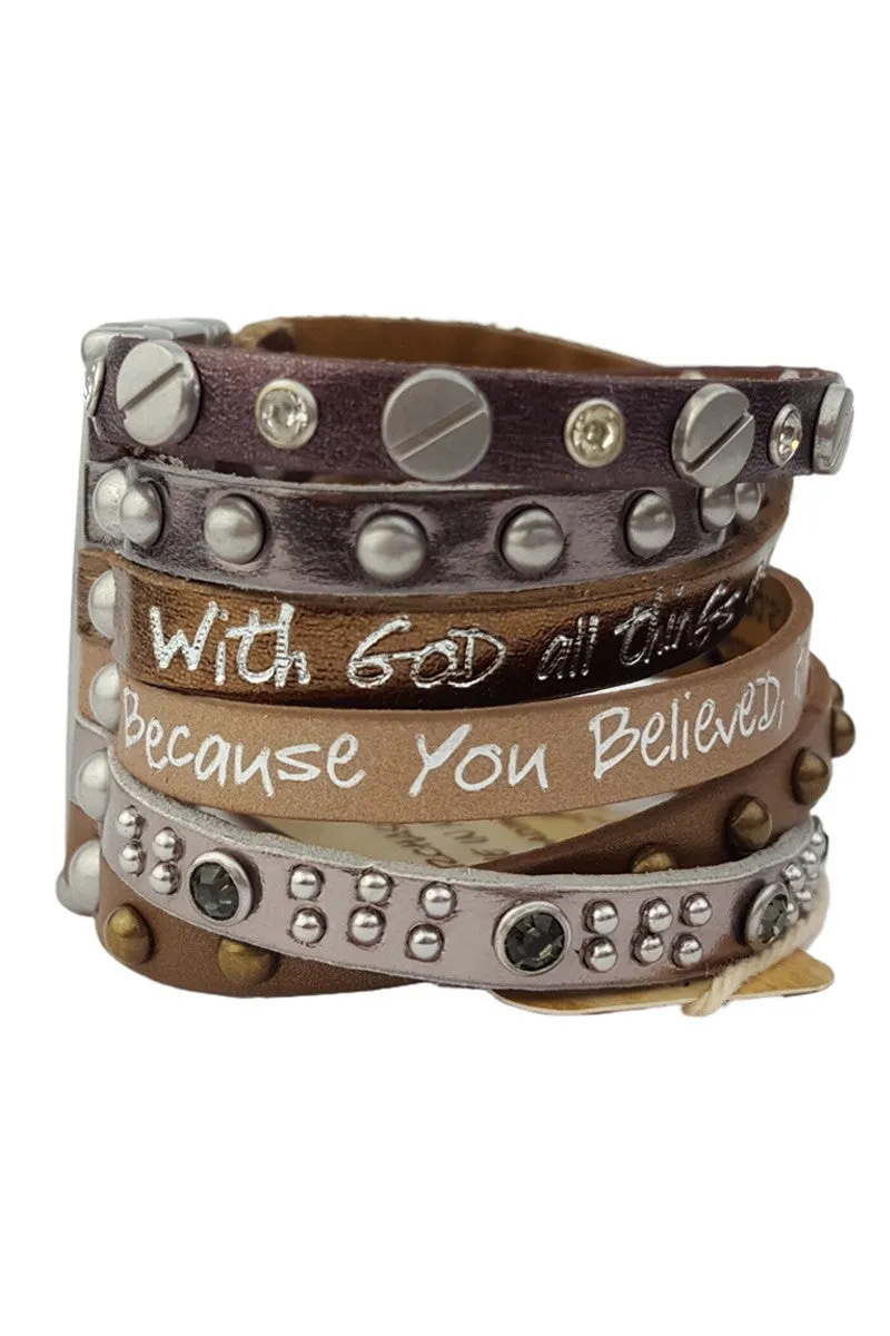 Bible Verse Leather Bracelet