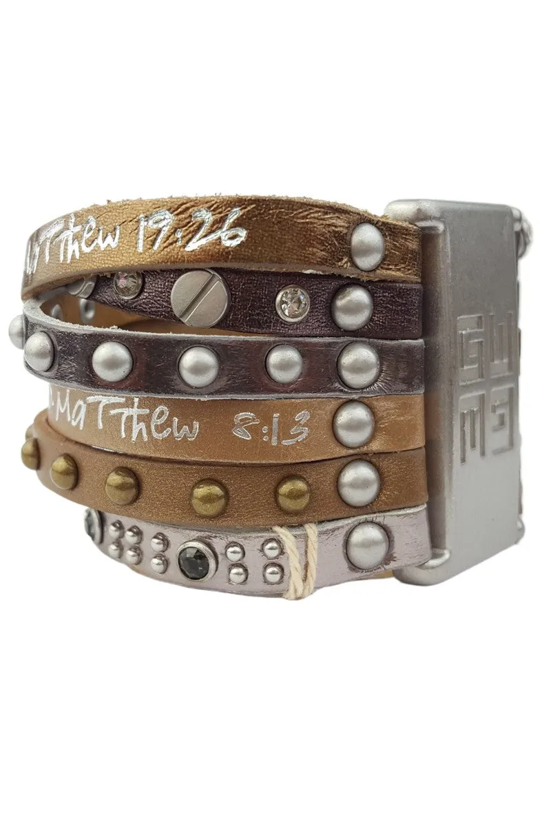 Bible Verse Leather Bracelet