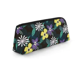 Black Floral Graphic Pencil Cases Flowers Stationery Zipper School 19cm Office Cosmetics Pouches Artists Designer Prints Gifts B