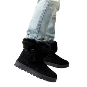 Black Geradino snow boots lined with fur