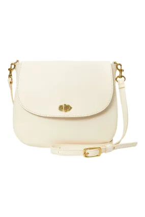 Clare V. Turnlock Louis Bag in Cream