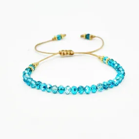 Friendship Crystal Metallic Blue Bracelet