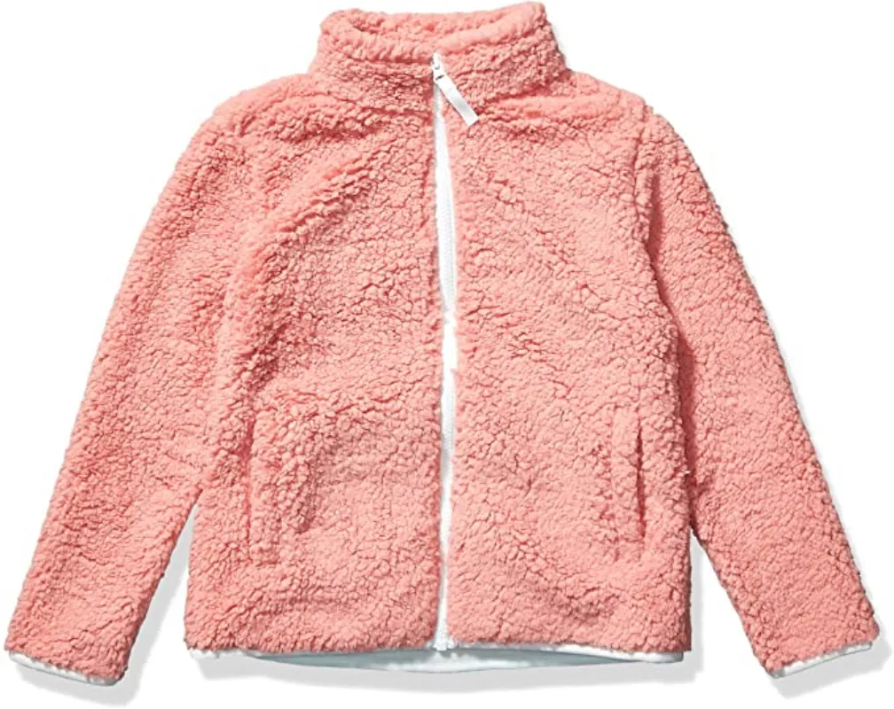 Girls Sherpa Fleece Pink Jacket - The Puffer Jackets