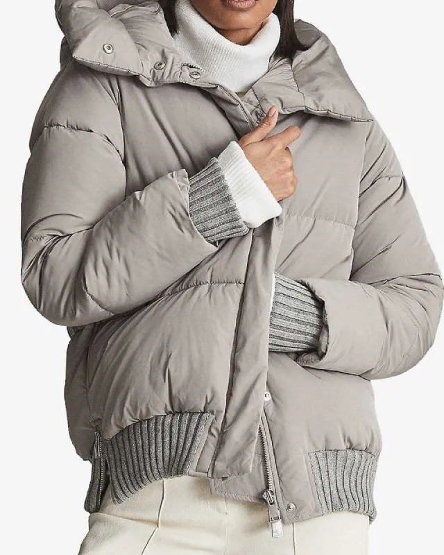 Honor Shell Puffer Grey Jacket - The Puffer Jackets