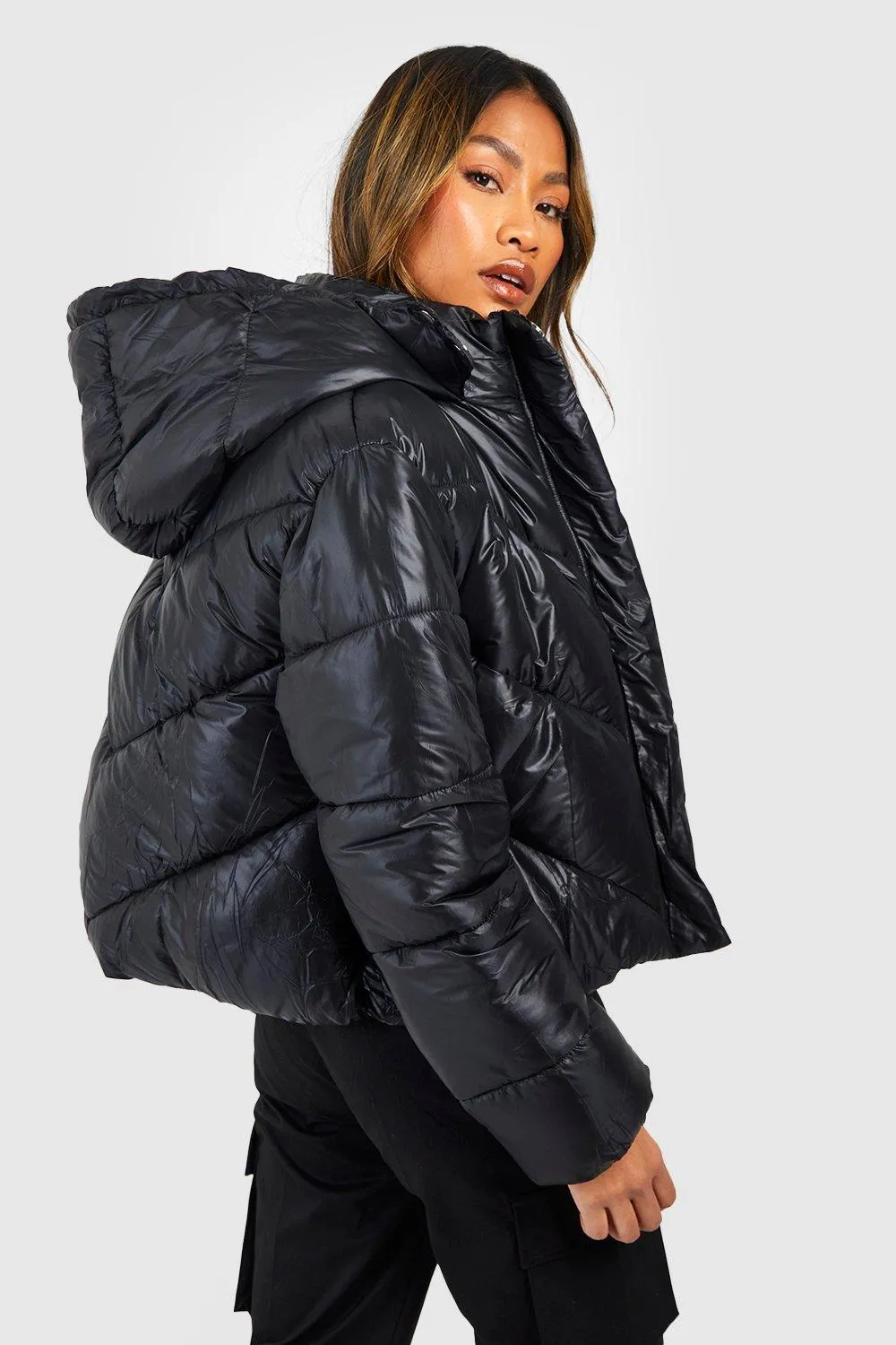 Jackets & Coats | Detail Hooded Puffer | boohoo