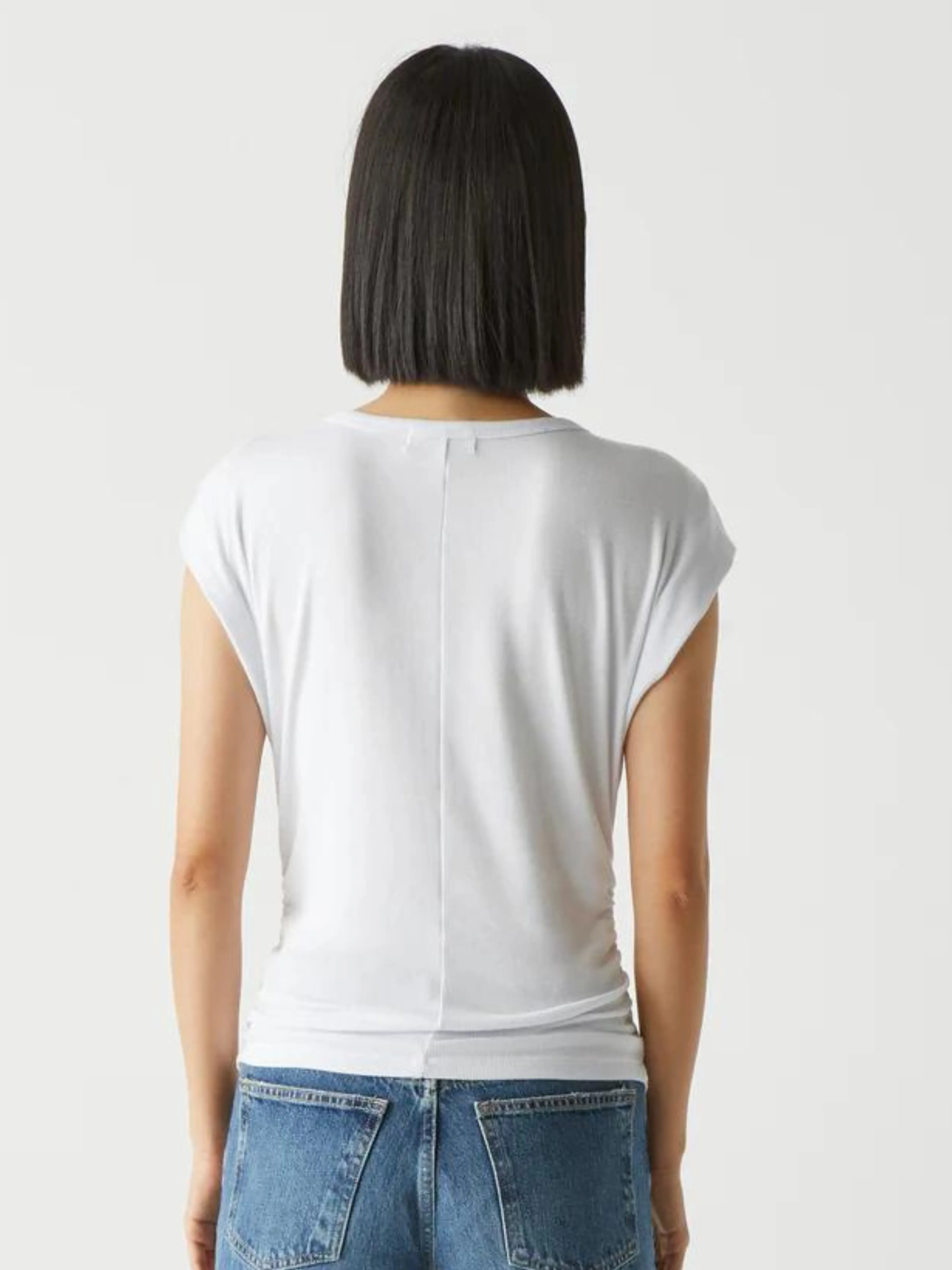 Joni Power Shoulder Top - White