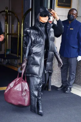 Kim Kardashian Black Puffer Jacket - The Puffer Jackets