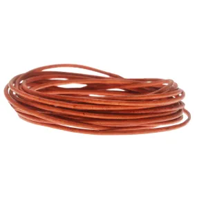 Leather Cord, Round 1.5mm Natural Orange, by Leather Cord USA (1 yard)