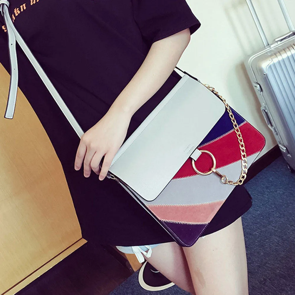 Luxury Rainbow Frosted Women Shoulder Bags Messenger Bag Small Square Package Chain Women's Handbags