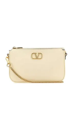 Mini Vlogo Signature Calfskin Crossbody Bag - Ivory