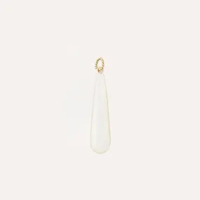 Mother of Pearl White Long Teardrop Charm