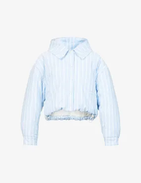 Oxford Striped Quilted Cotton Jacket - The puffer jackets