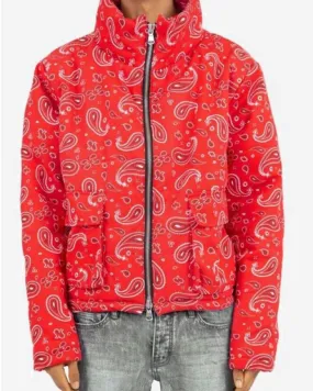 Red Bandana Puffer Jacket | The Puffer jackets