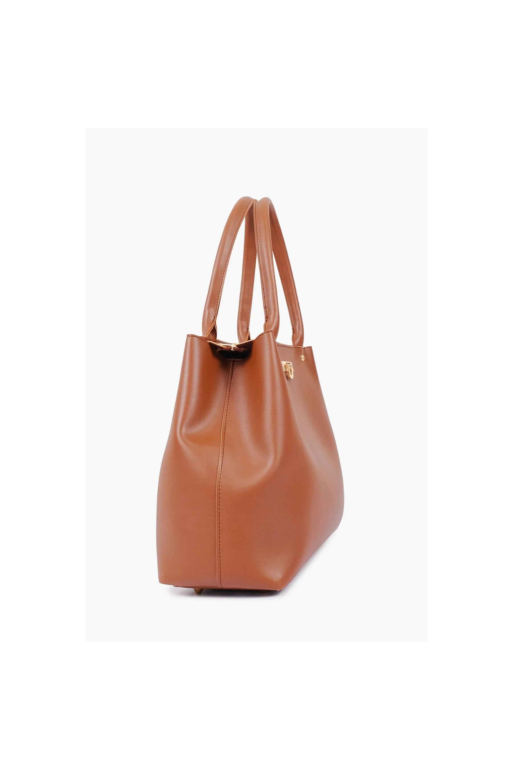 RTW Brown Zipper Tote Bag Brown Women Shoulder Bags