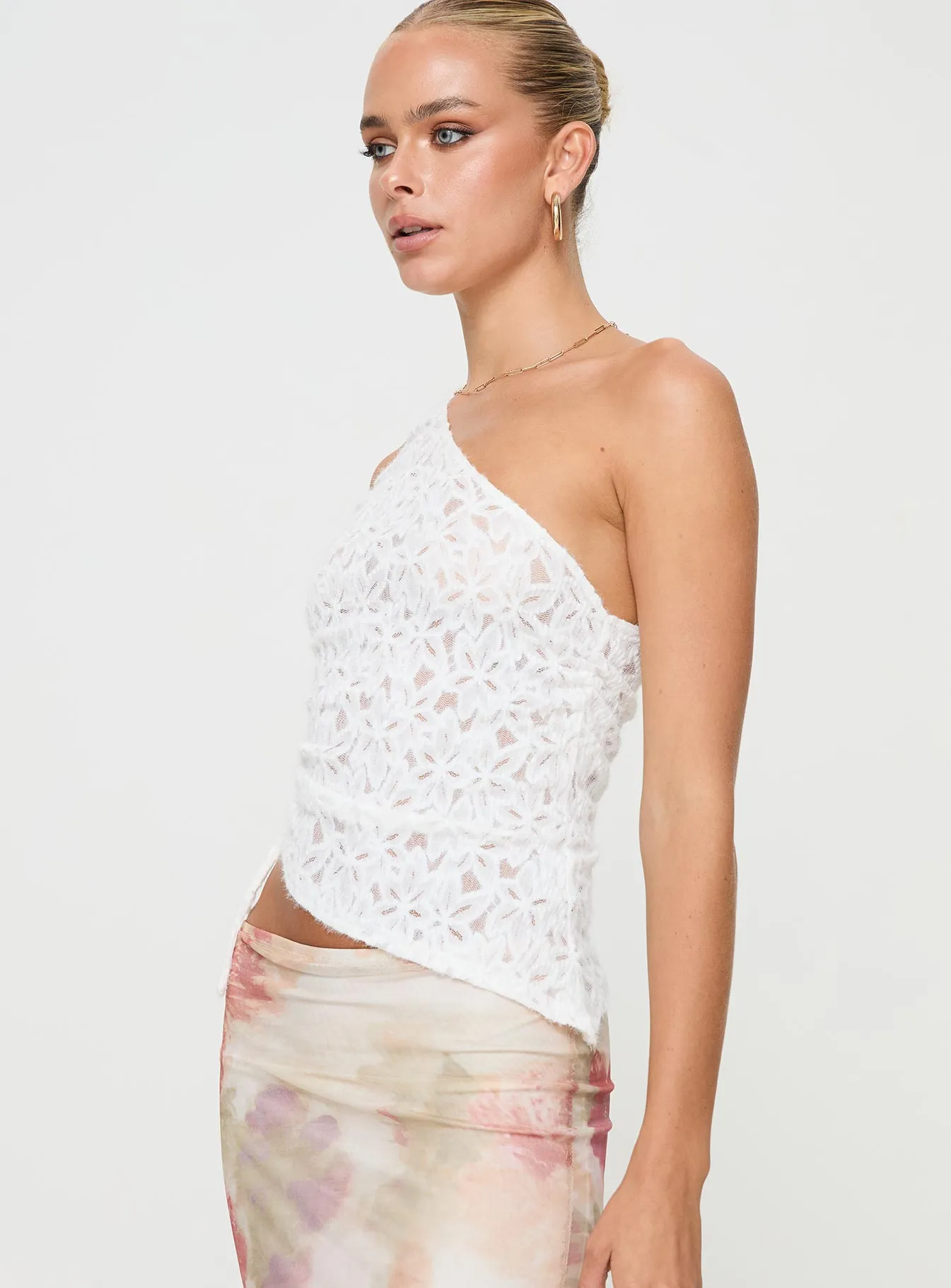 Sensua One Shoulder Top White