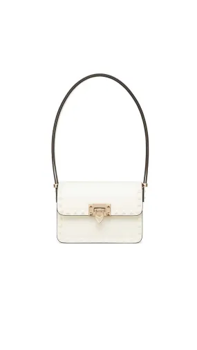 Small Rockstud23 Smooth Calfskin Shoulder Bag - White