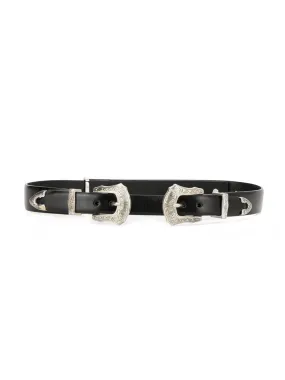 Toga Too Black Double Buckle Belt