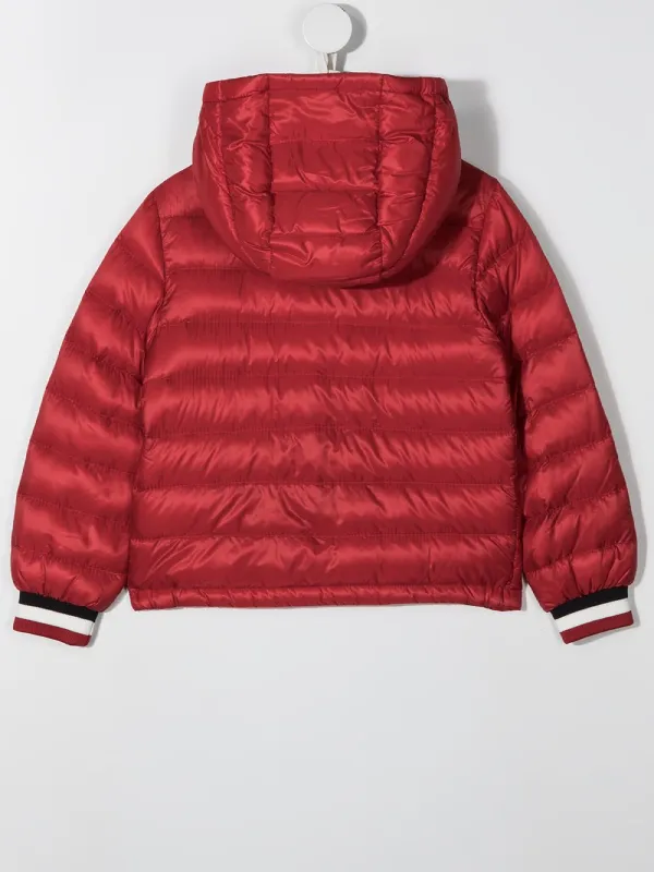 USA Red Logo-patch Padded Jacket - The Puffer Jackets