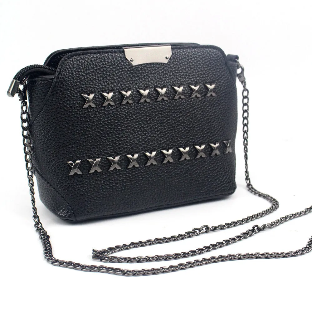 Women Bag Rivet Chain Leather Hbag Messenger Shoulder Bags Famoushbags women bags designer Bag