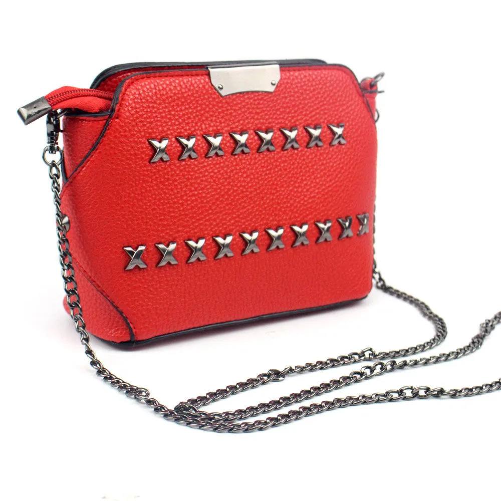 Women Bag Rivet Chain Leather Hbag Messenger Shoulder Bags Famoushbags women bags designer Bag