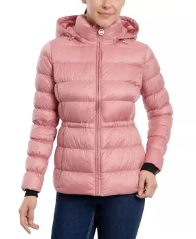 Women's Hooded Rose Puffer Coat - The Puffer Jackets