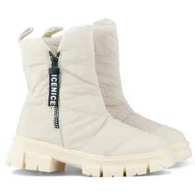 Women's high-top beige snow boots